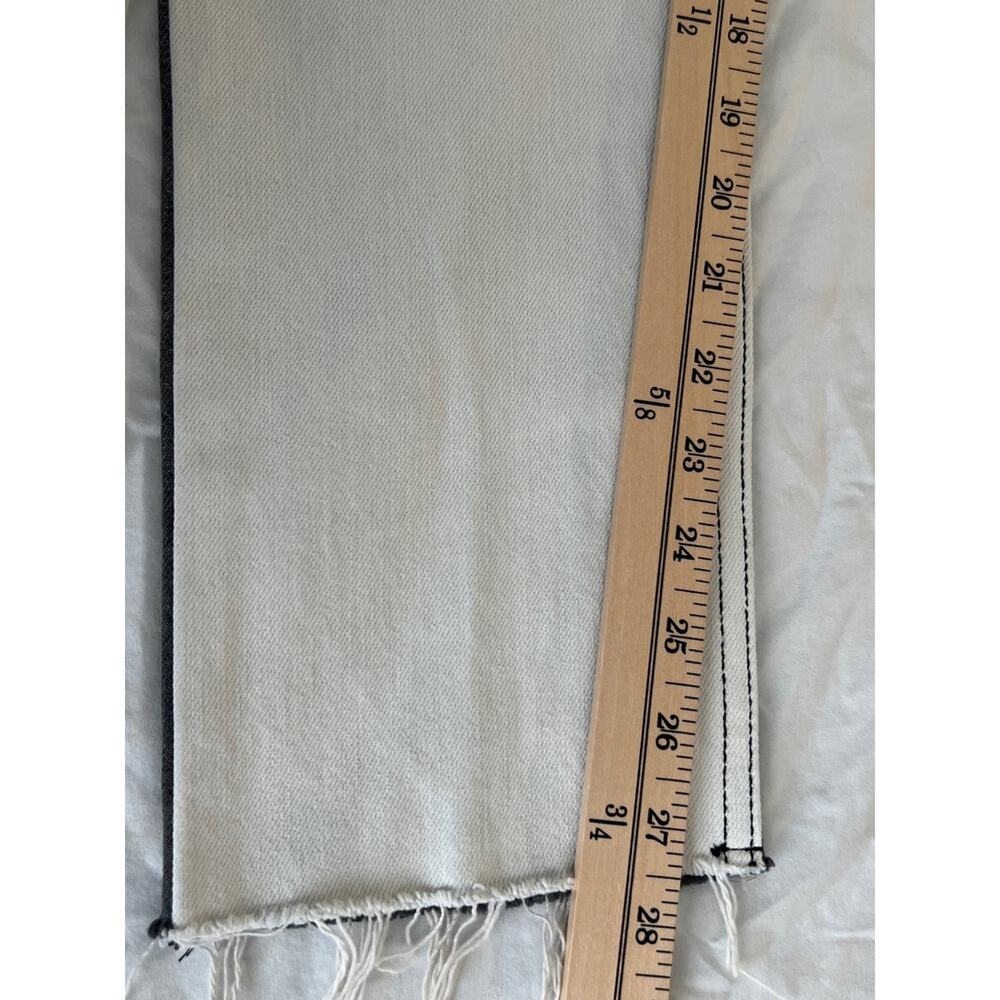 RE DONE X Levi’s Black & White Panel High Rise Raw Hem Jeans Size 29 - Picture 10 of 11